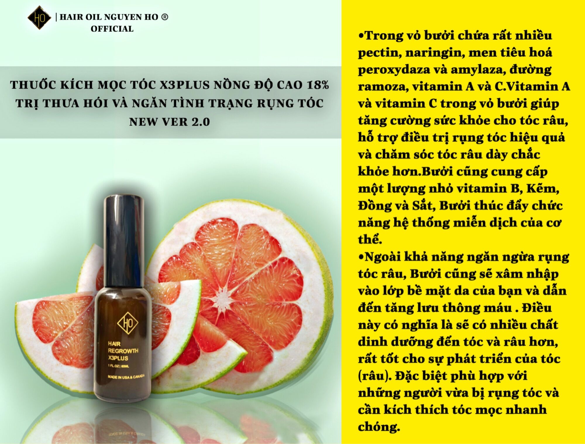 SẢN PHẨM MỌC TÓC NGUYỄN HỒ X3PLUS 18%