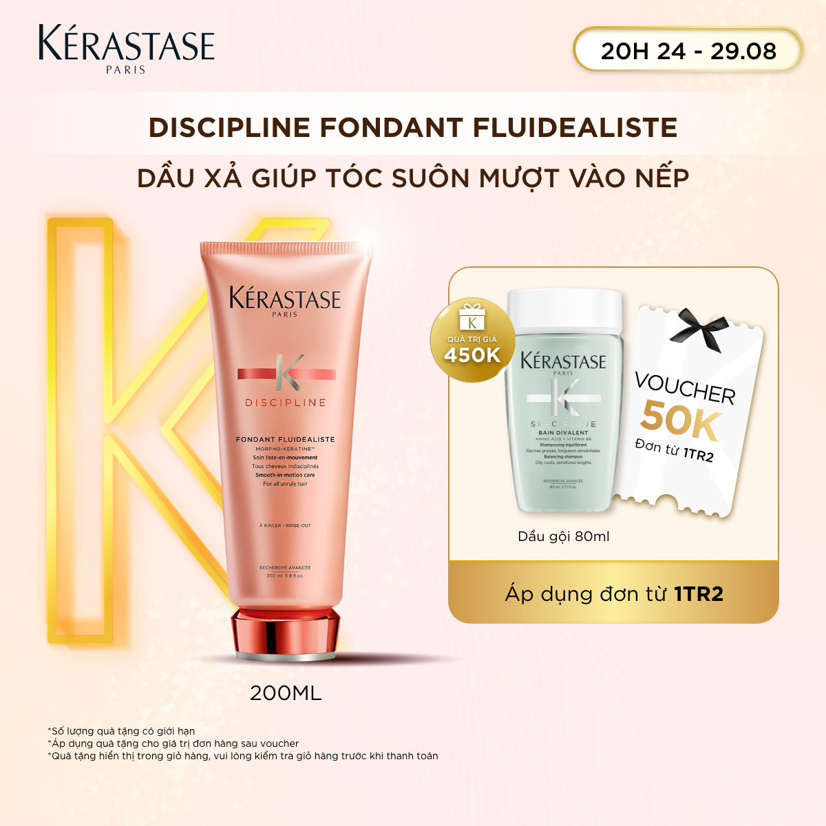 Dầu xả suôn mượt tóc Kérastase Discipline Fondant Fluidealiste 200ml