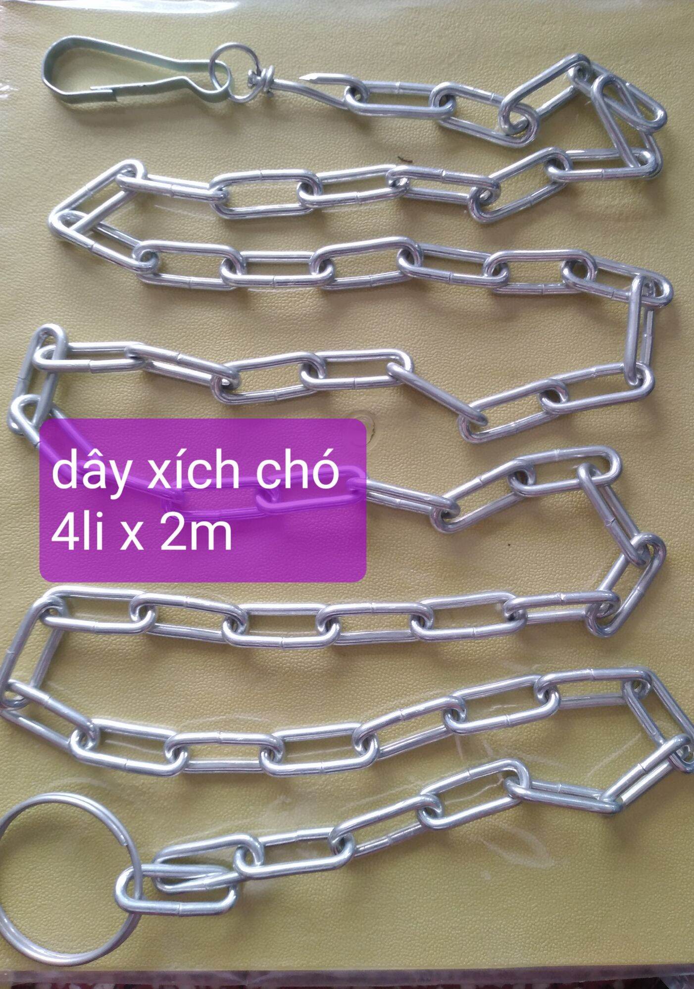 Dây xích chó,mèo , 3 kích cỡ 2li, 3li, 4li dài 2m