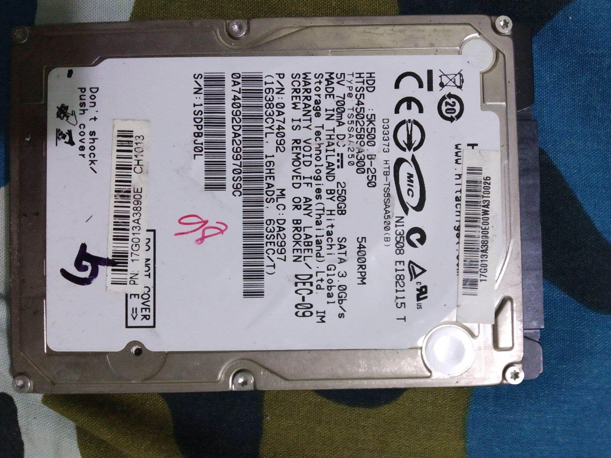 Ổ cứng laptop 250gb HDD cũ dùng bình thường