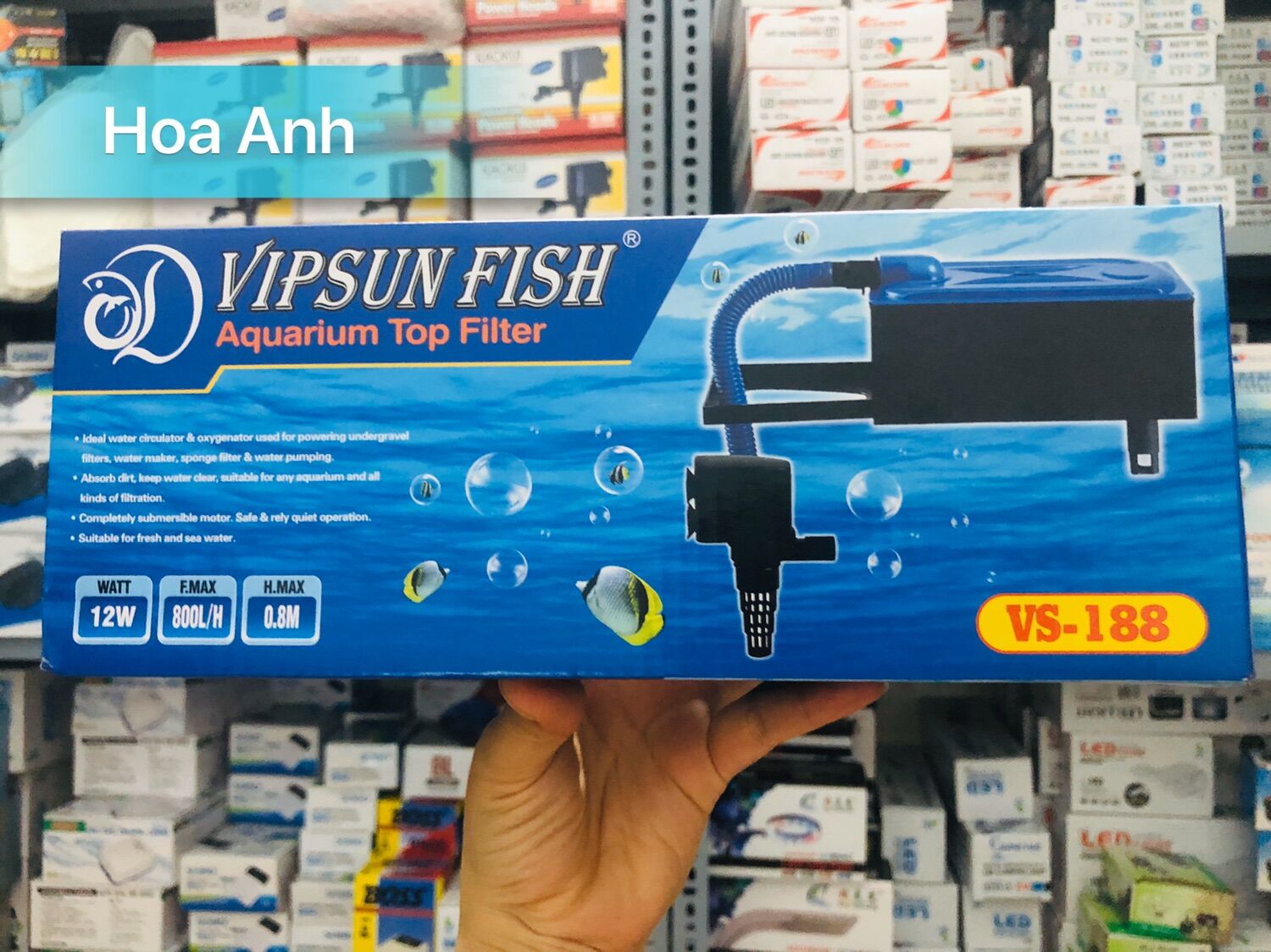 Vipsun fish vs-188 - bộ máng và máy bơm lọc nước hồ cá