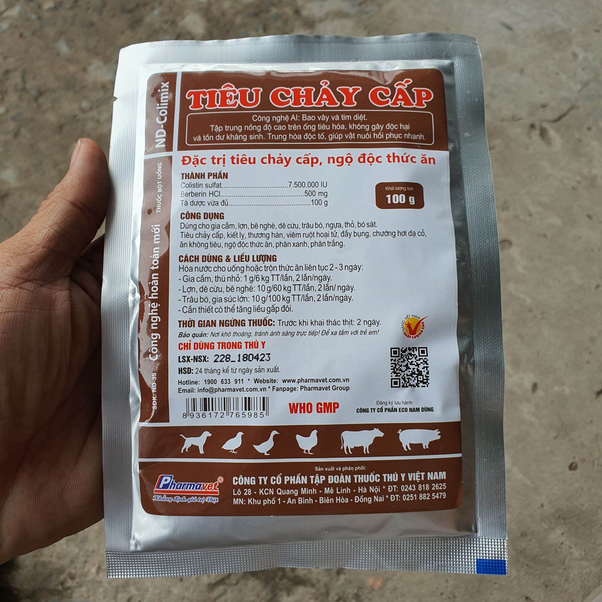 Tiêu Chảy Cấp dùng trong thú y gói 100g