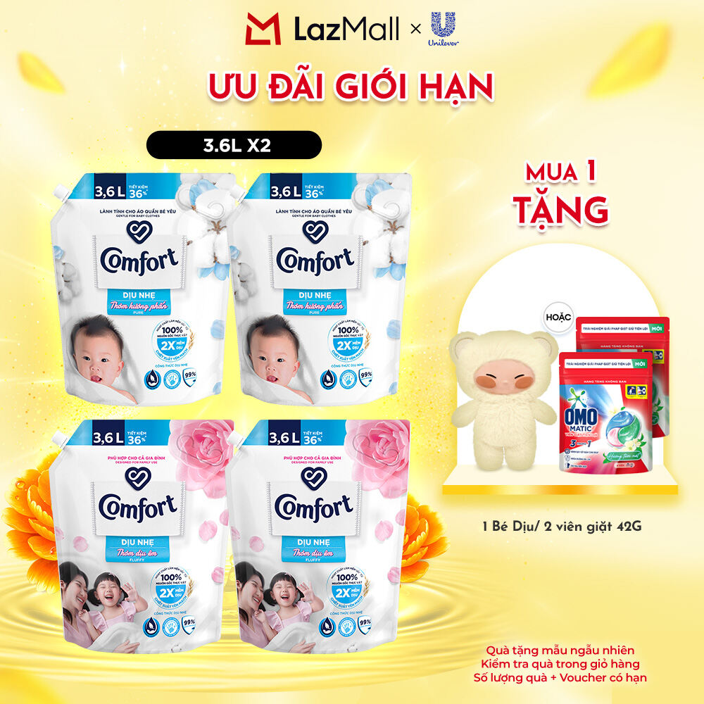 (Livestream) - Combo 2 Nước Xả Vải Comfort Dịu Nhẹ 3.6L