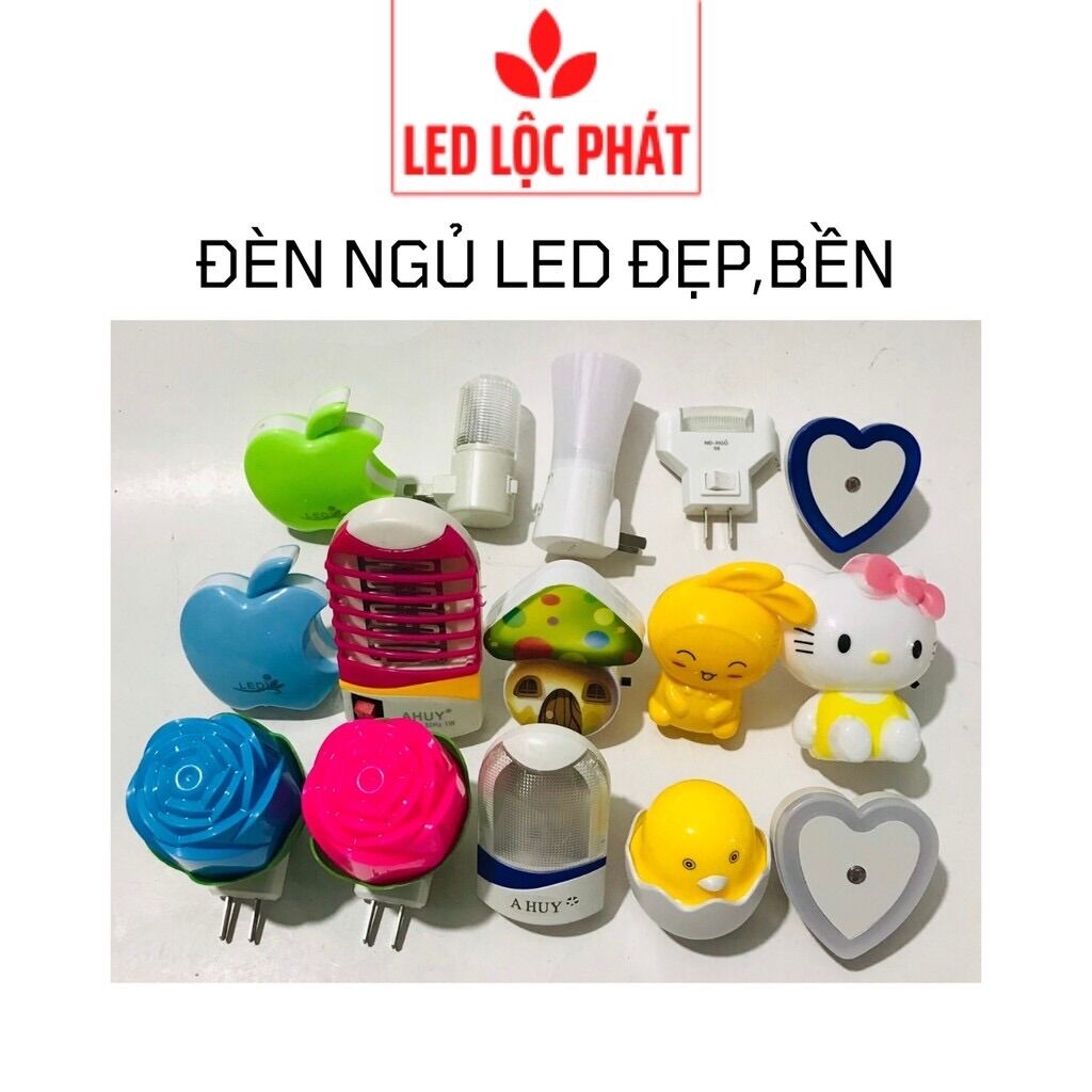 Đèn ngủ cảm ứng thông minh cắm điện, đèn ngủ led công tắc đẹp cute dễ thương màu xanh vàng trắng hồng nhiều hình