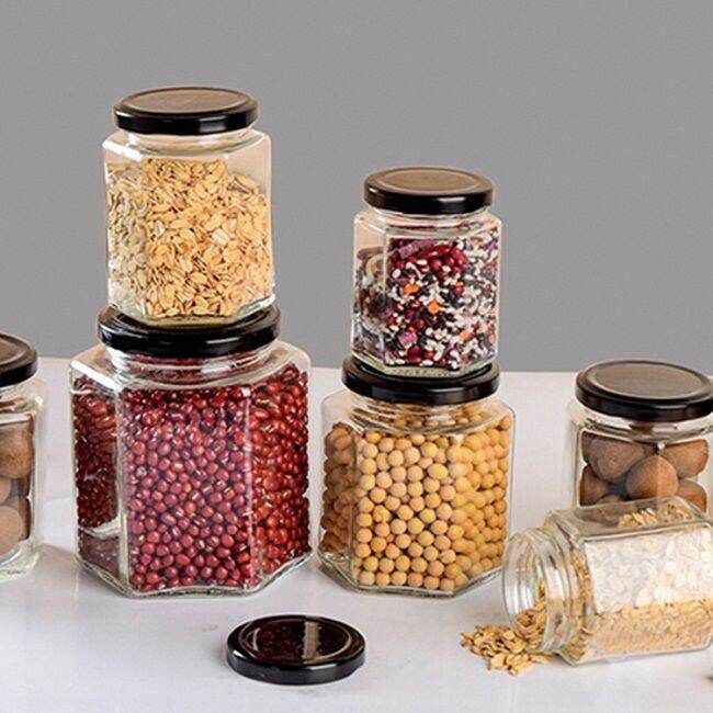 Hủ thủy tinh lục giác cao cấp / 100ml, 200ml, 300ml, 380ml, 500ml, 750ml