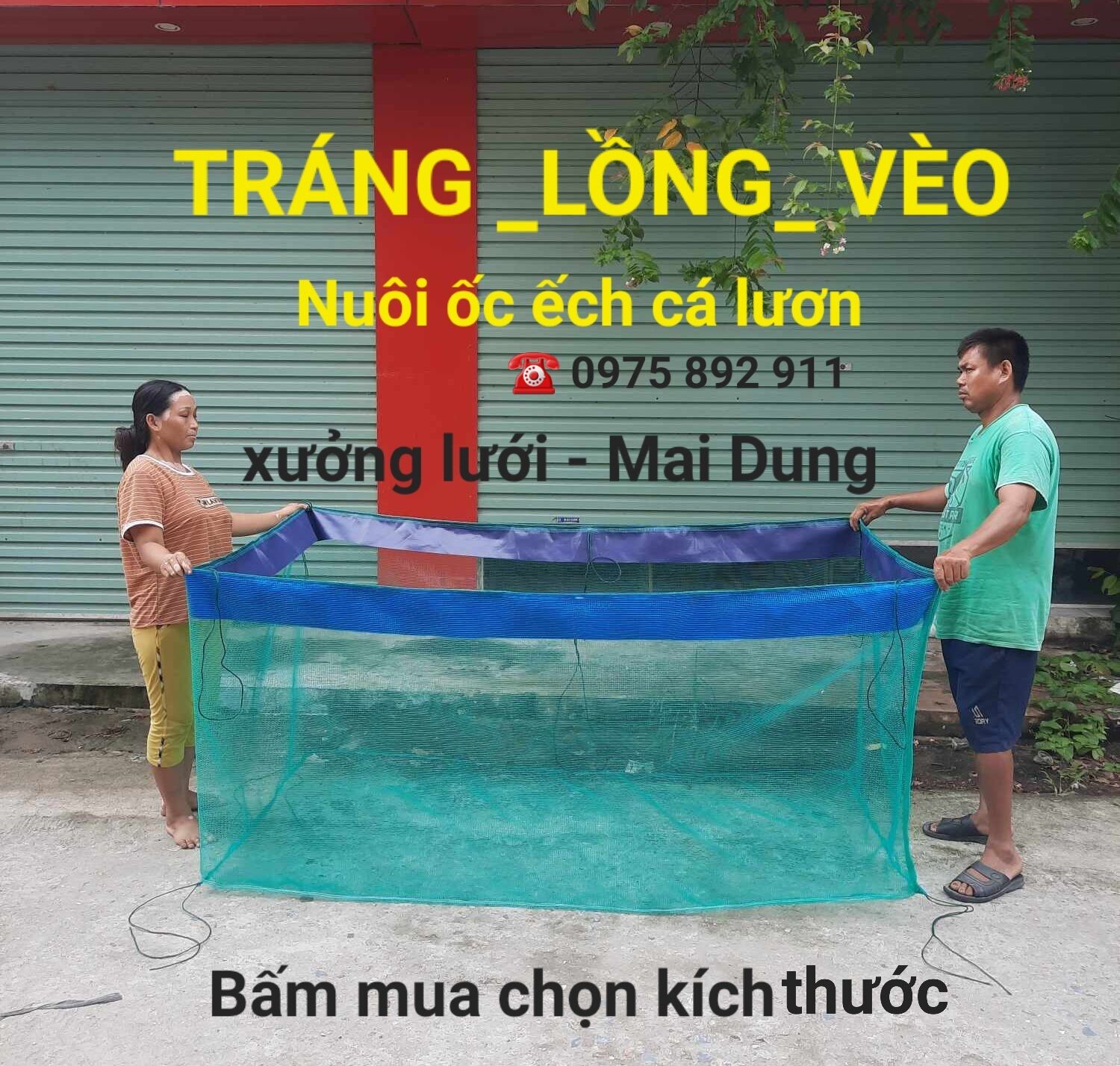 Tráng lồng vèo lưới nuôi cua tôm cá ếch ốc, chống bò tuyệt đối