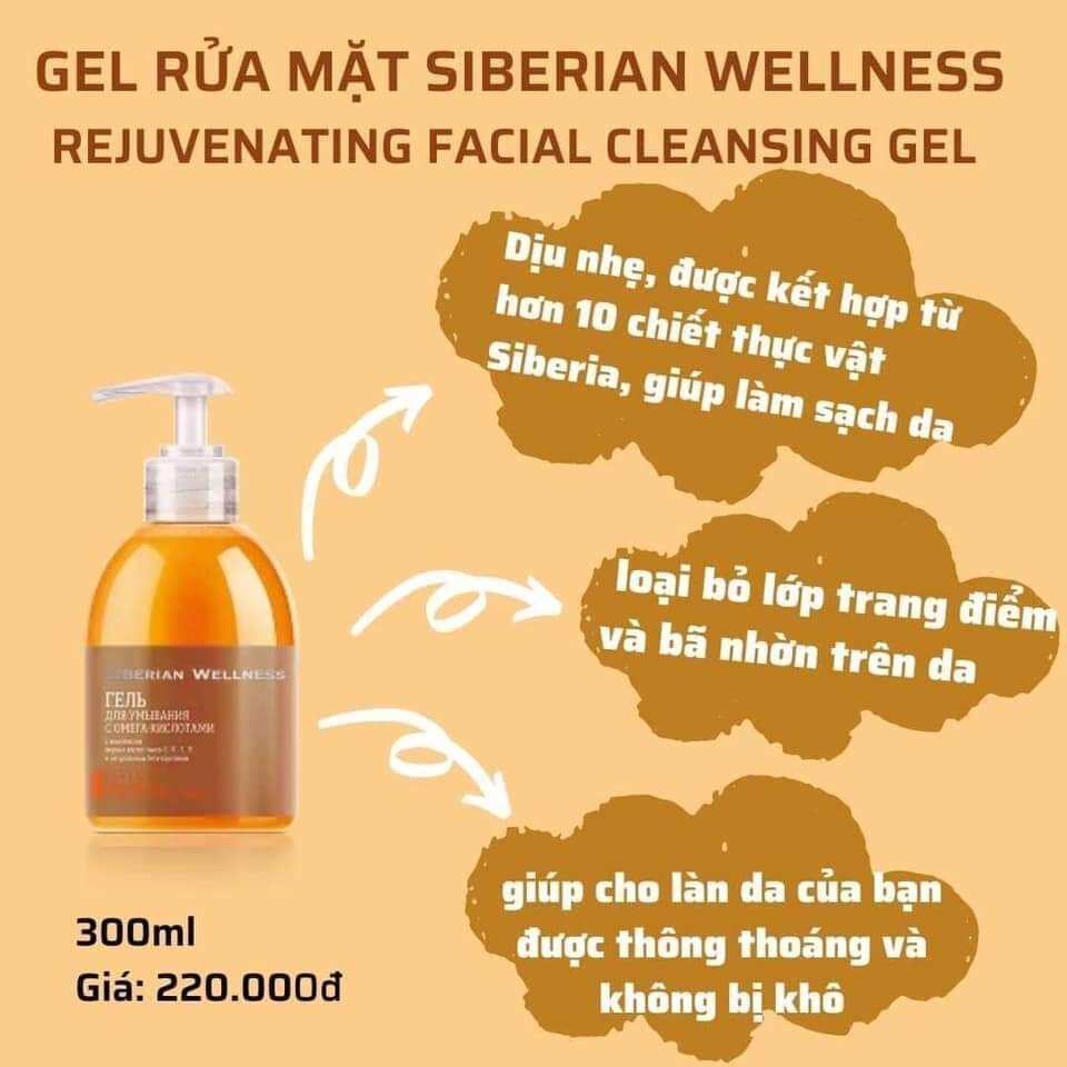 Gel sửa mặt Siberian Wellness Rejuvenating facial cleansing gel