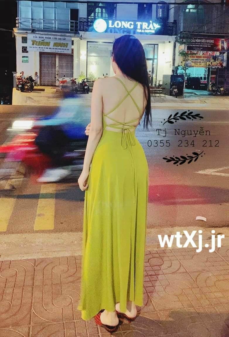 🎀ĐẦM MAXI XANH CHUỐI CỰC XINH