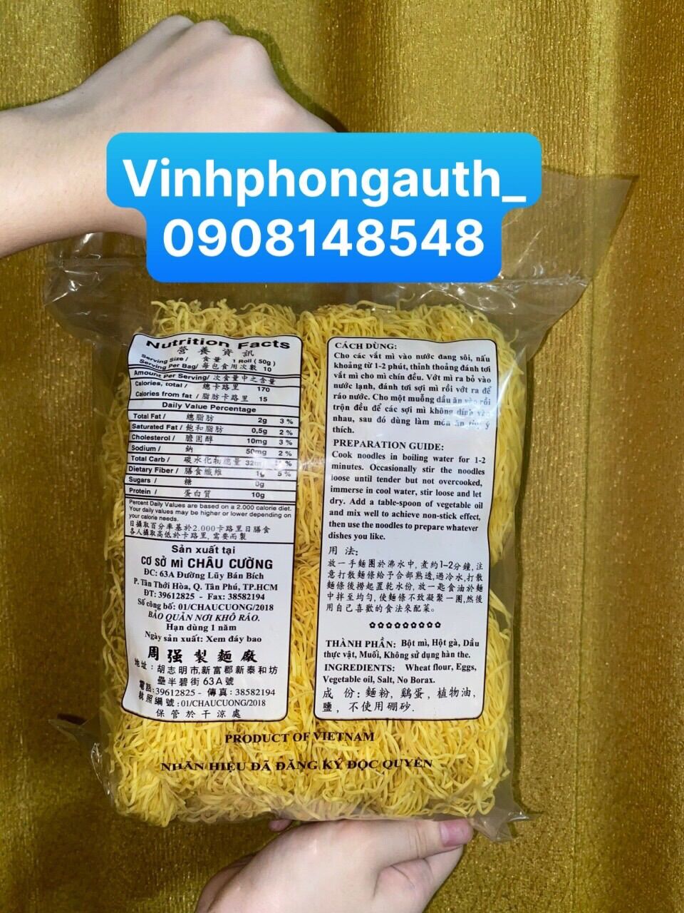 Mì Hột Gà Châu Cường 500gr