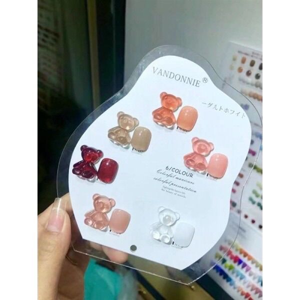 Sơn gel thạch set 5 chai tặng bảng màu