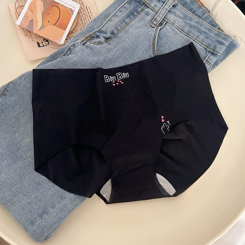 Quần Lót Cho Mèo Phóng Khoáng Nữ Mẫu Mới 2023 Nữ Sinh Vải Thun Lạnh Không Đường May Kiểu Liền Mông Quả Đào Mật Thuần Dục Cạp Vừa Nữ Tam Giác