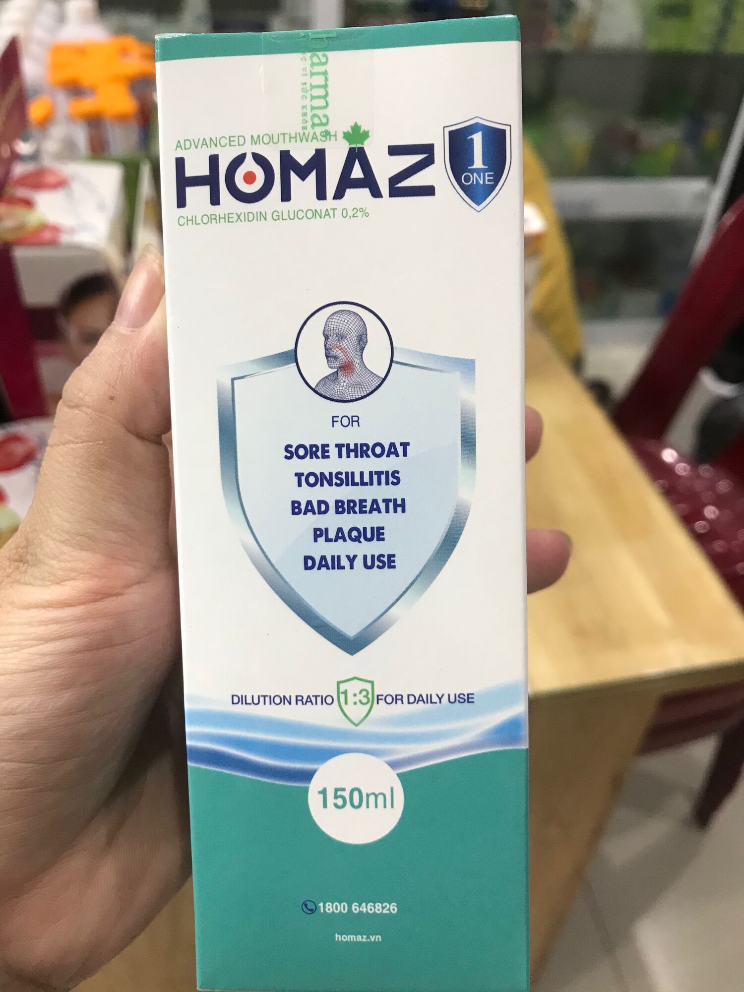 Nước súc miệng HOMAZ CHAI 150ml