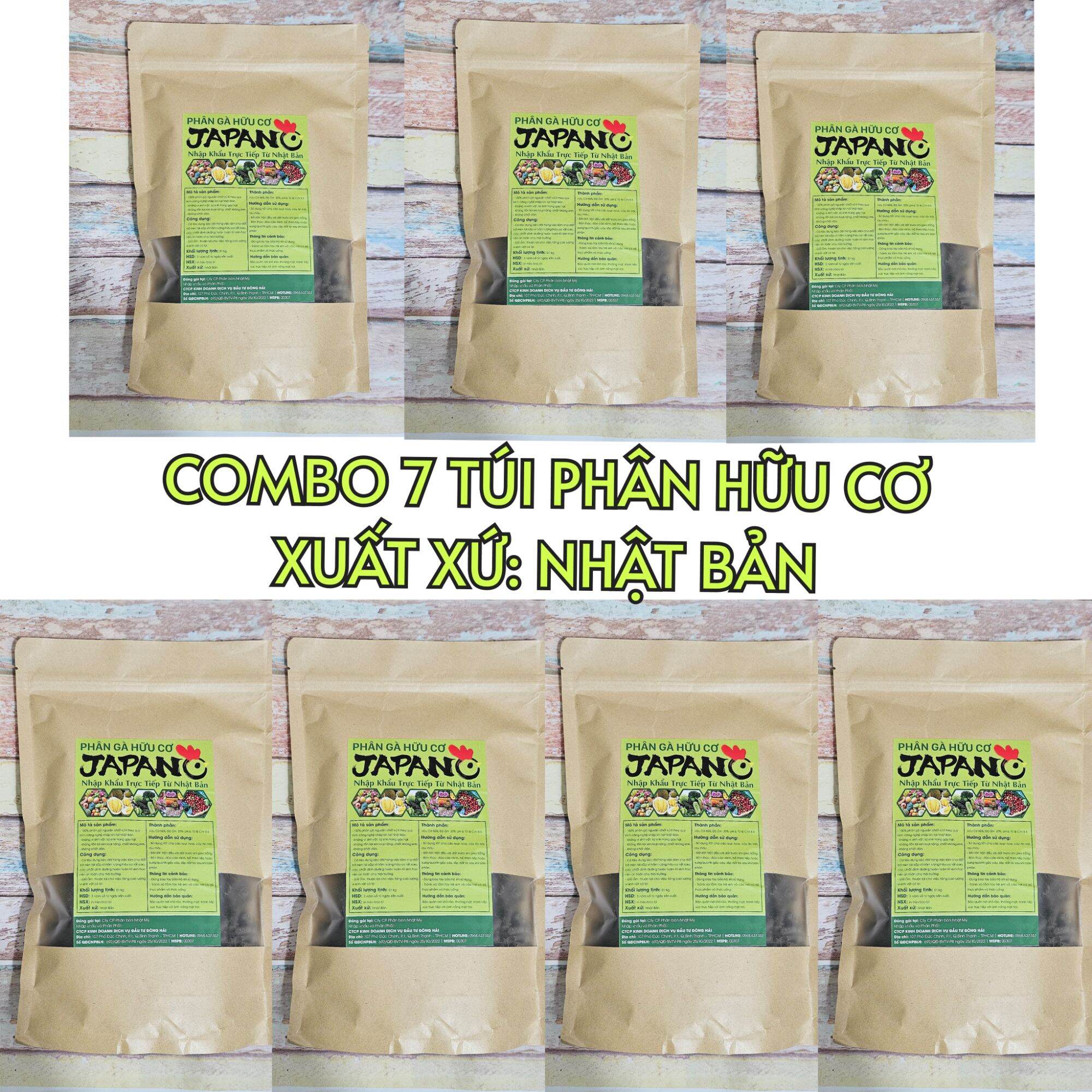 Combo 7 túi Phân bón gà hữu cơ Nhật Bản 1kg