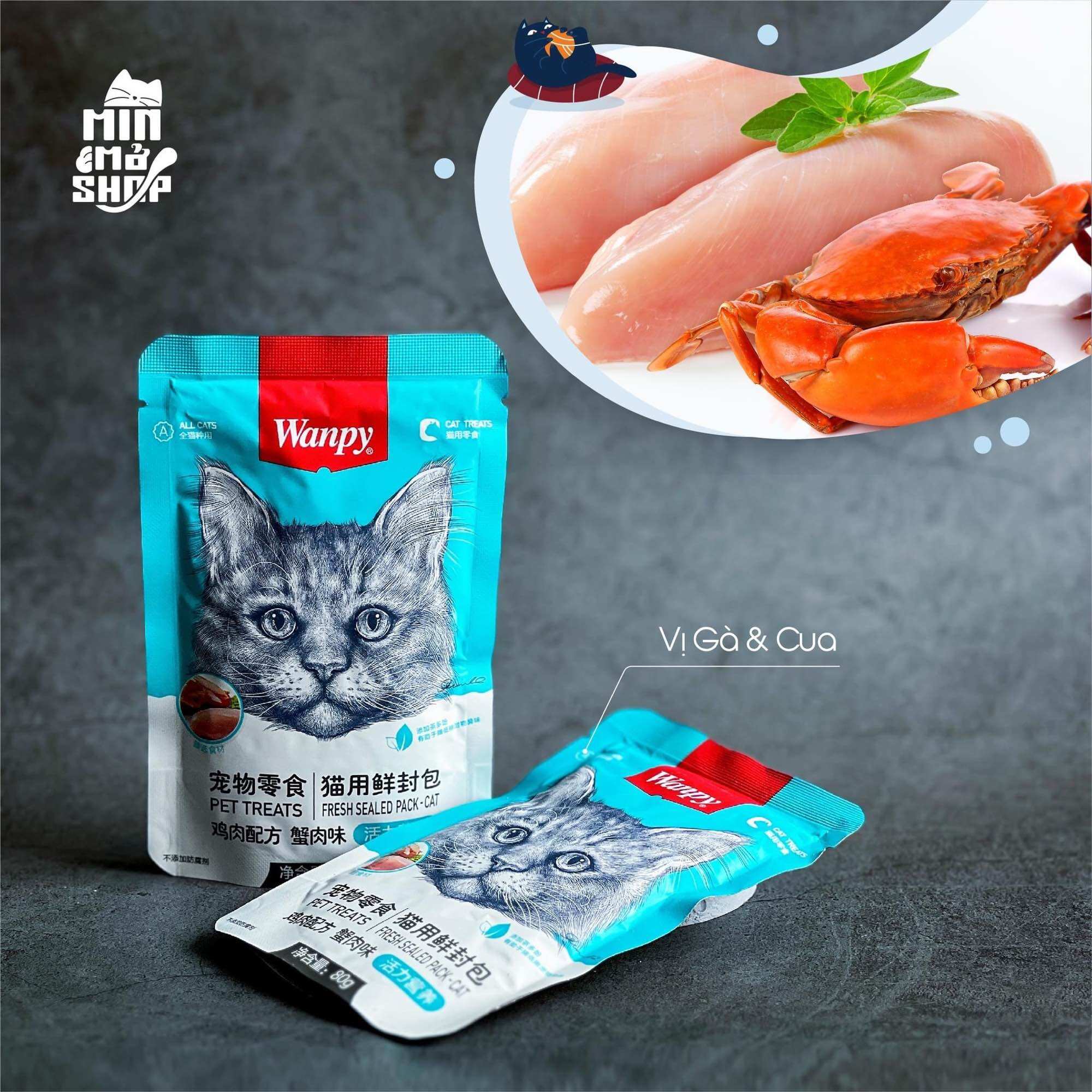 PATE WANPY DẠNG ƯỚT CHO MÈO GÓI 80G