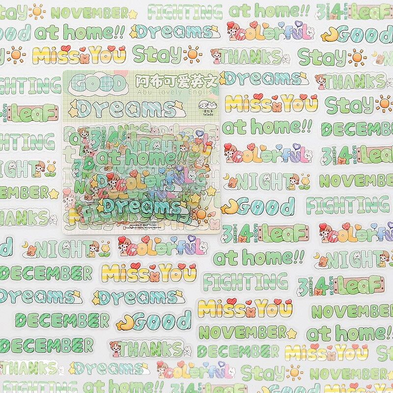 Túi 45 sticker chữ siêu xinh