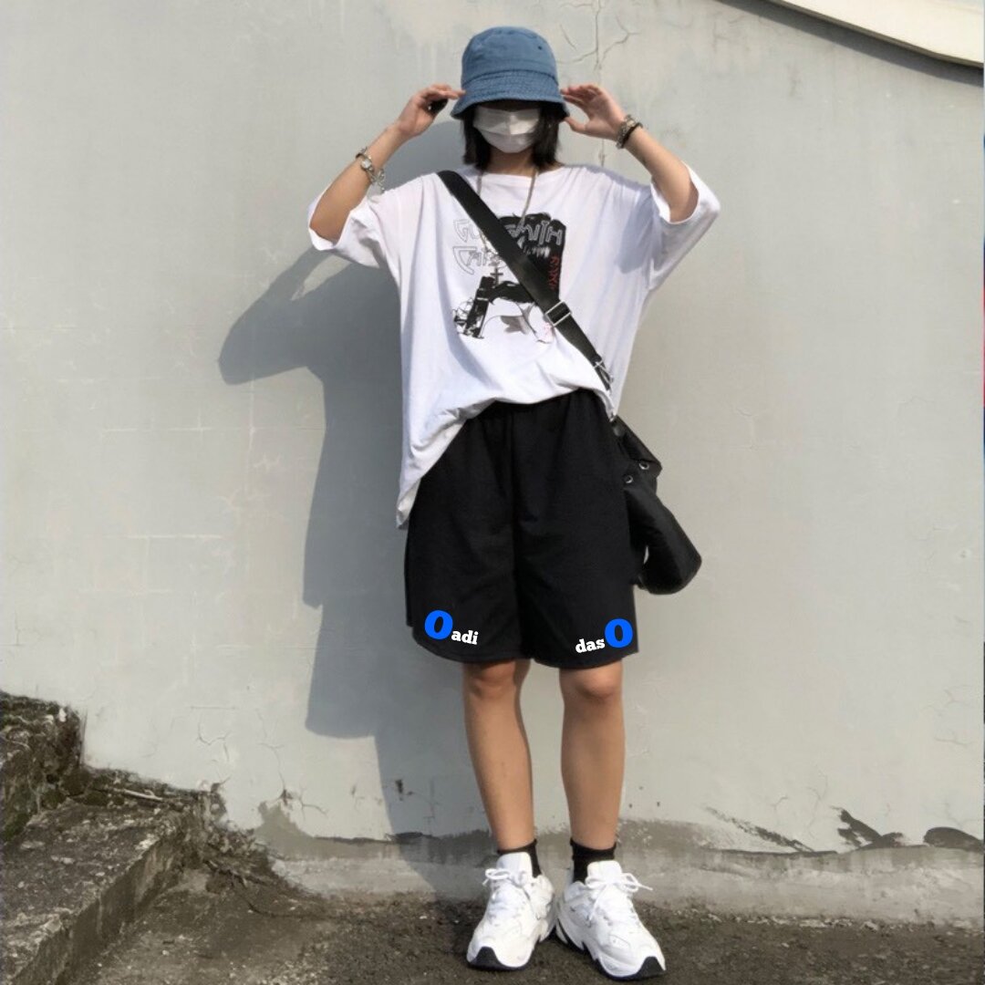 Quần short lửng nam nữ ống rộng unisex