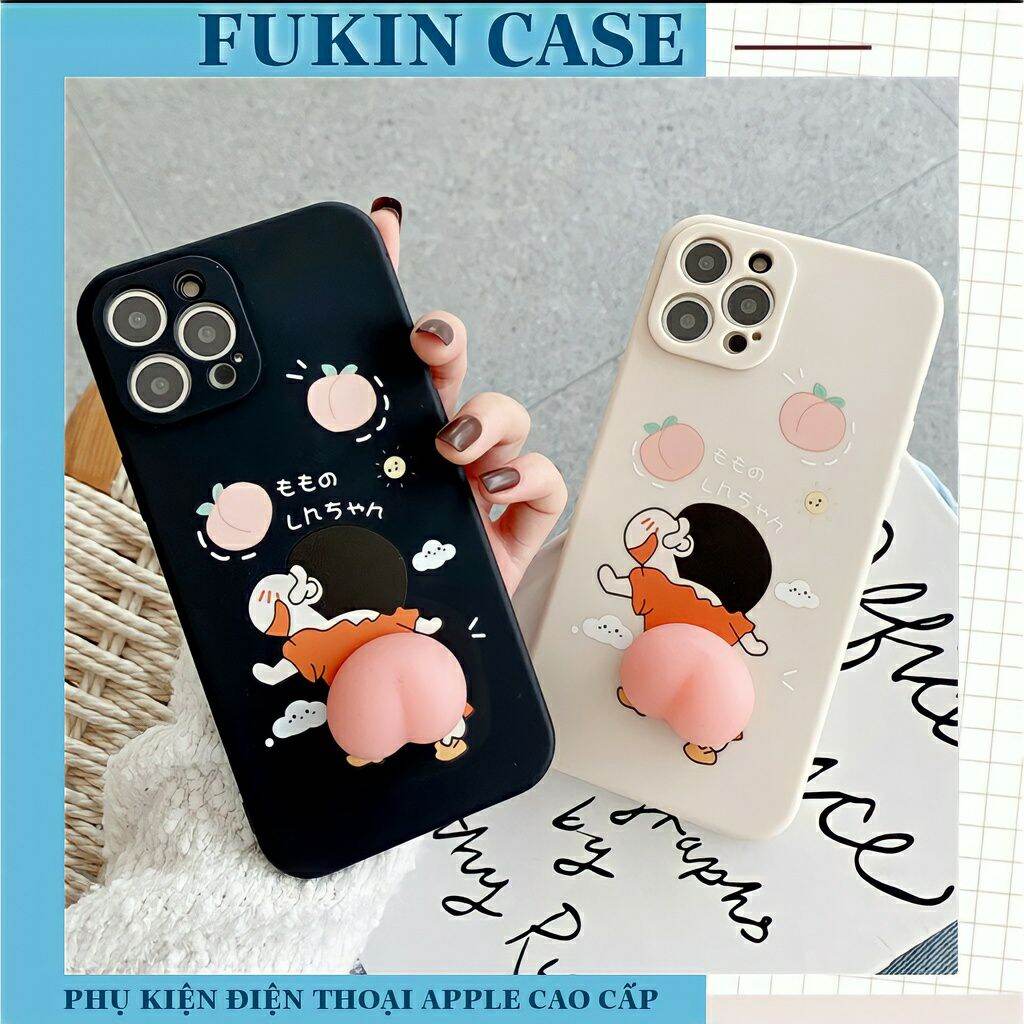 Ốp lưng iphone Shin gắn đào cạnh vuông 6/6plus/6s/6splus/7/7plus/8/8plus/x/xs/11/12/pro/max/plus/promax