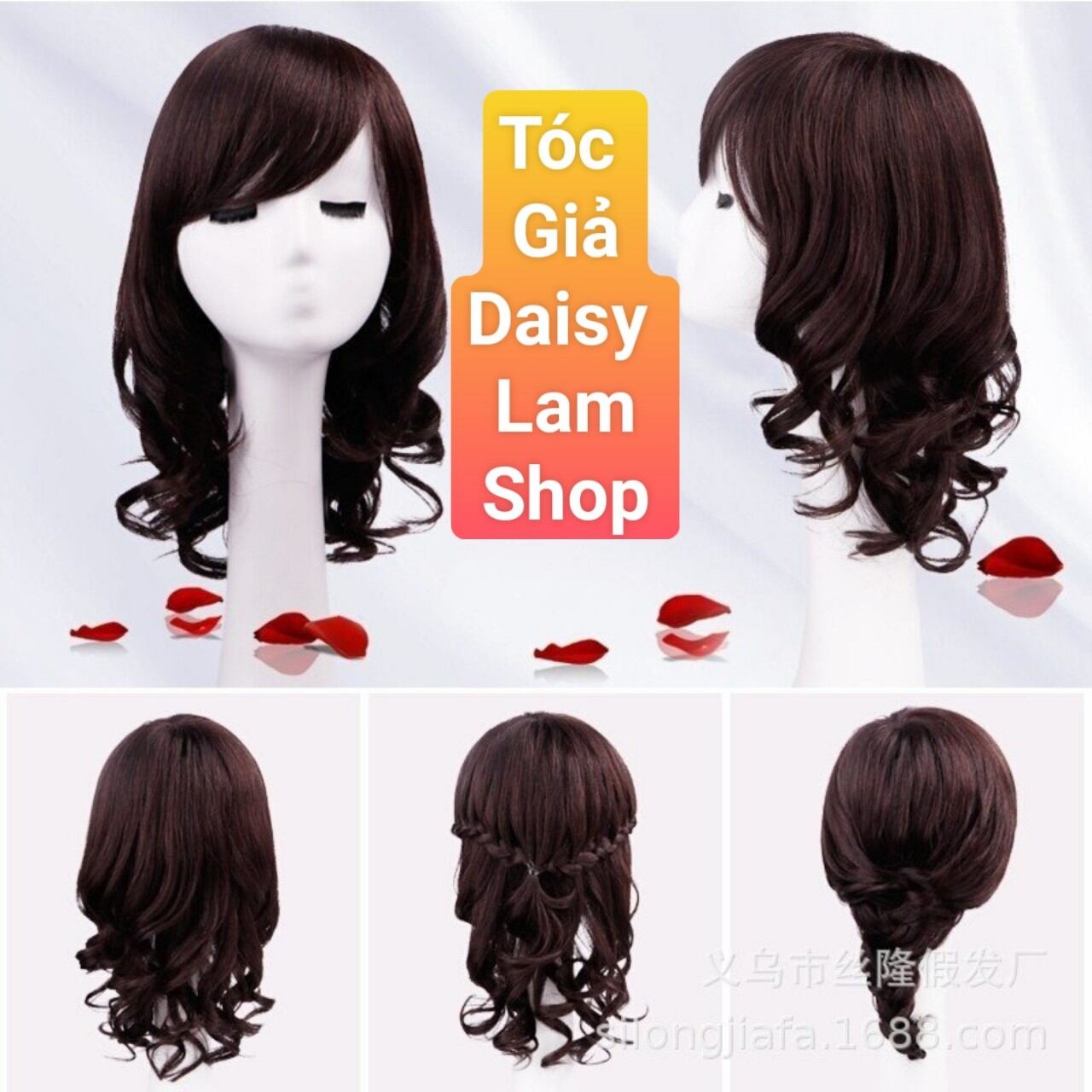 Tóc Giả trung niên siêu da đầu cao cấp xoăn S085