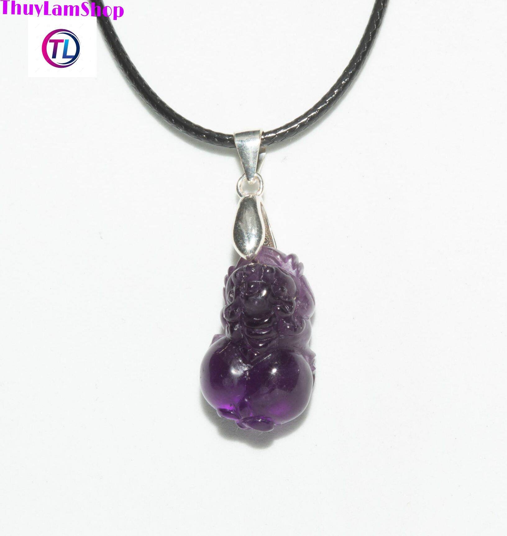 Vòng cổ Tỳ hưu đá thạch anh tím chế tác thủ công tự nhiên kích hoạt cung tài lộc