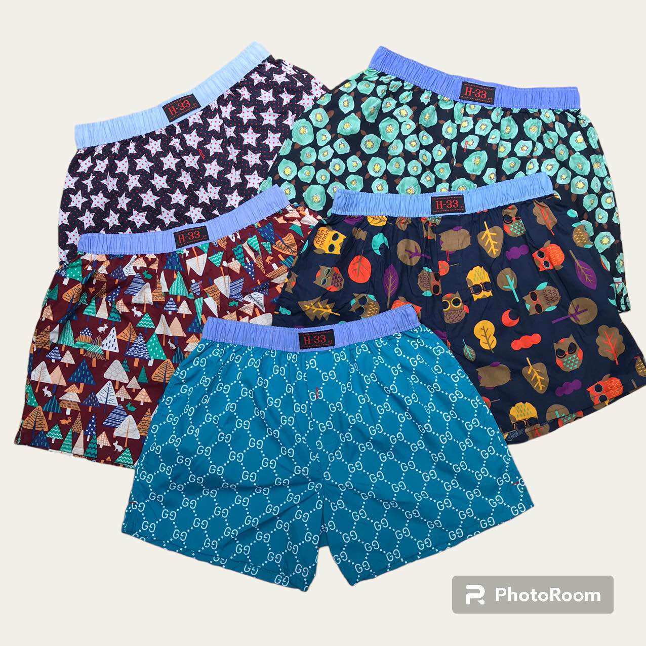 Combo 5 quần ngủ nam H33 vải Kate mềm mịn thoải mái 6 size