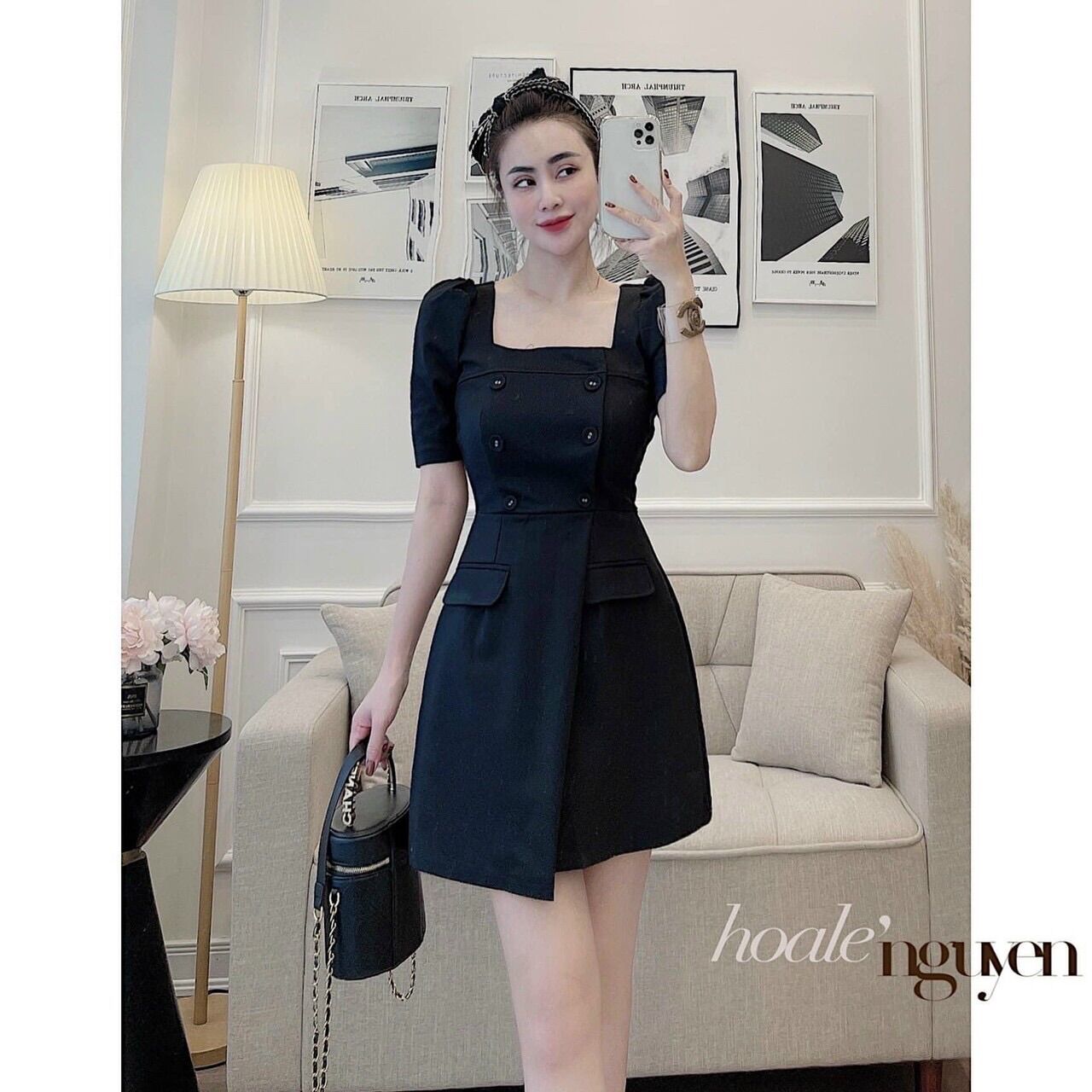 [HCM]Đầm vạt xéo kết nút