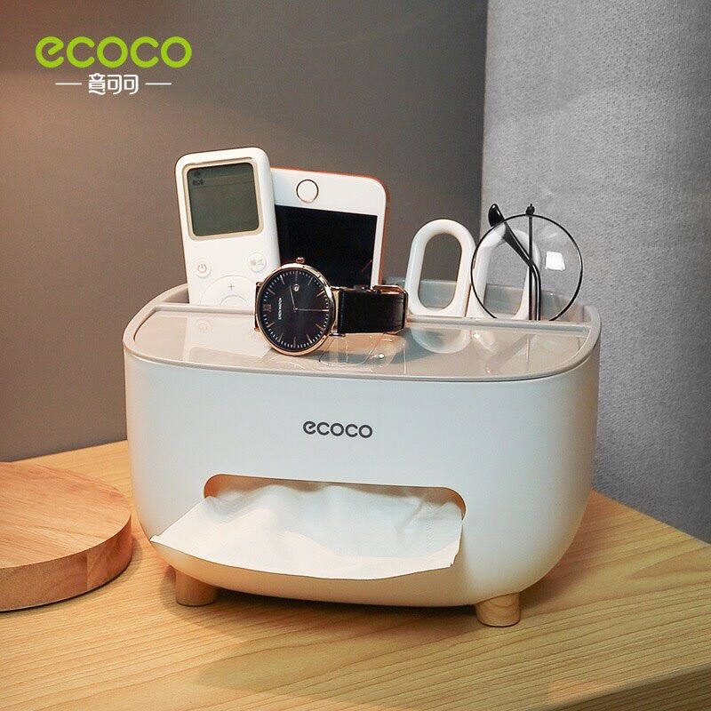 Hộp đựng khăn giấy để bàn đa năng Ecoco