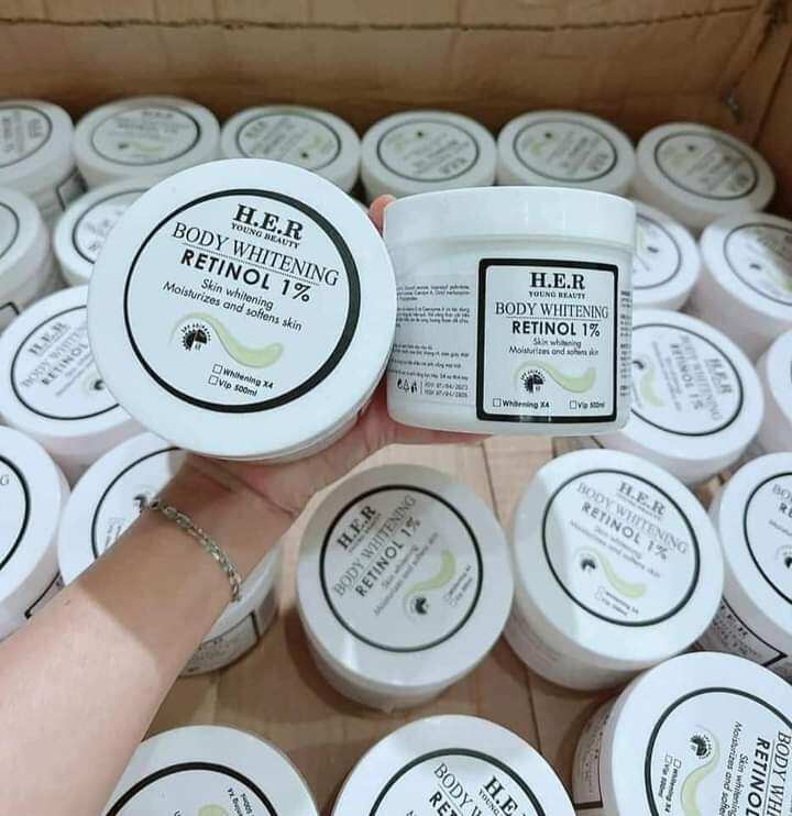 Kem dưỡng body HER - Retinol trắng cực mạnh hũ 500gr