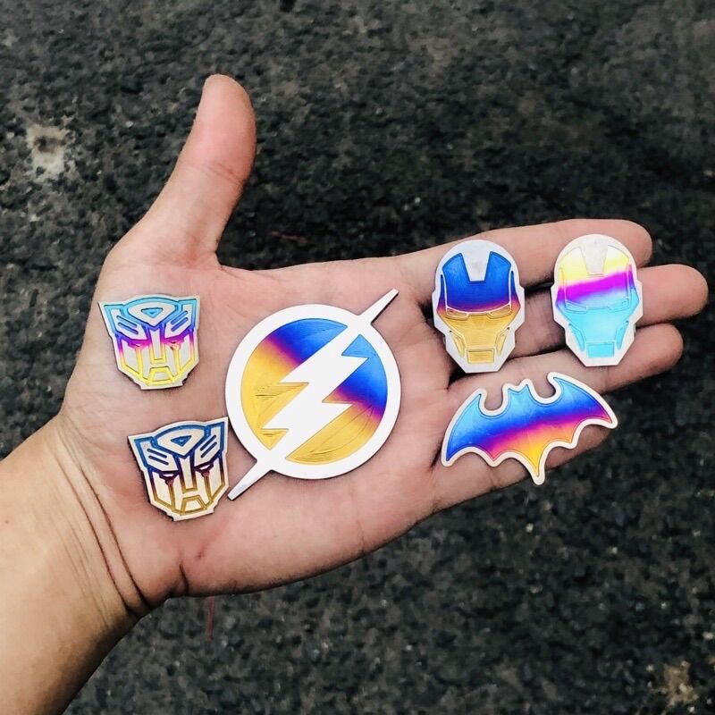 Tem titan logo cnc có sẵn keo dán 3m siêu dính