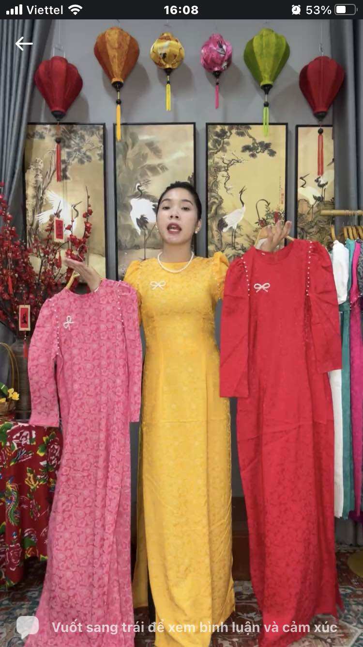 Áo dài gấm tt cao cấp qa16