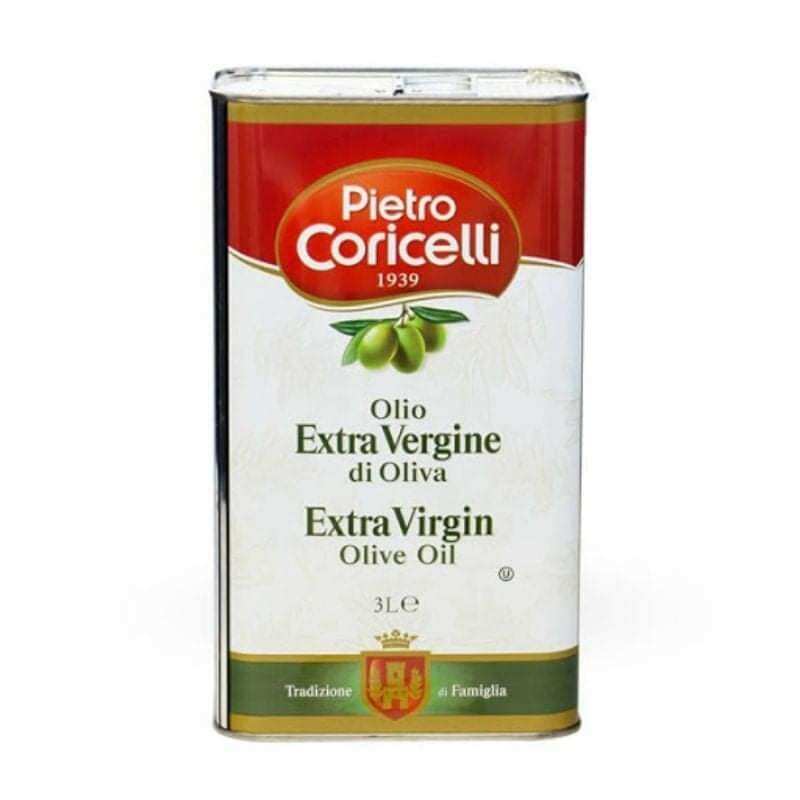 Dầu oliu Pietro Coricelli Extra Virgin nguyên chất nhập khẩu Ý can thiếc 3L.