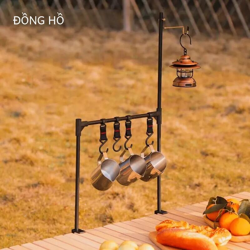 Westtune ngoài trời Máy tính để bàn lưu trữ Giá Cắm trại Bộ đồ ăn Treo giá siêu nhẹ hợp kim nhôm Kệ đứng giá với móc