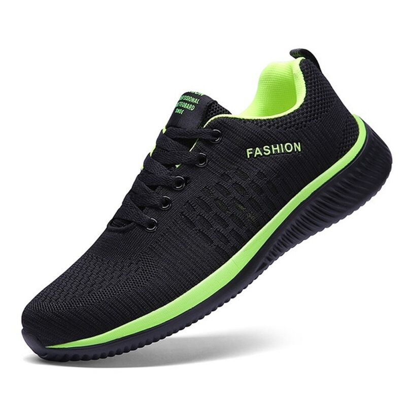 Người đàn ông chạy đi bộ đan giày thời trang giản dị sneakers thể thao thoáng khí thể thao phòng tập thể dục trọng lượng nhẹ người đàn ông sneakers giản dị giày