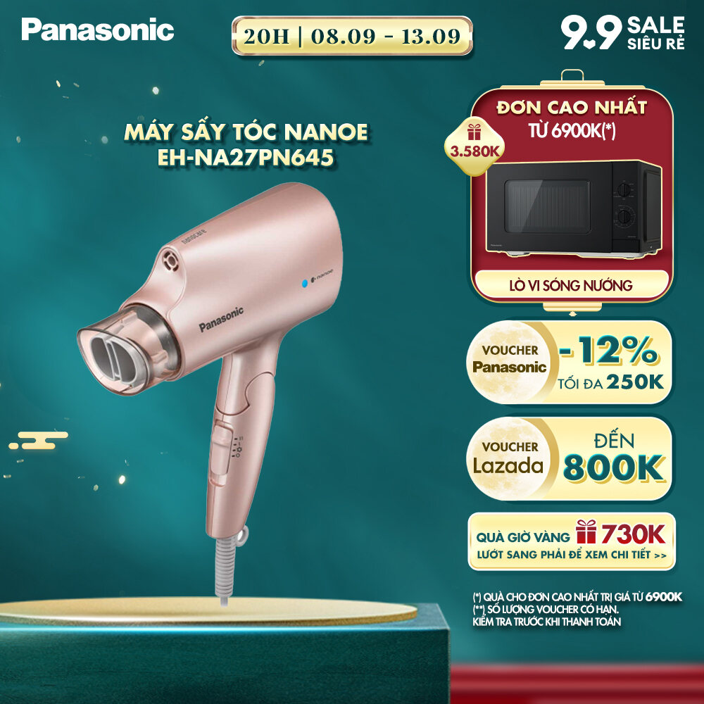 [Duy nhất 8-13.9 voucher Lazada 800K]Máy sấy tóc Nanoe dưỡng ẩm chăm sóc tóc và da đầu Panasonic EH-