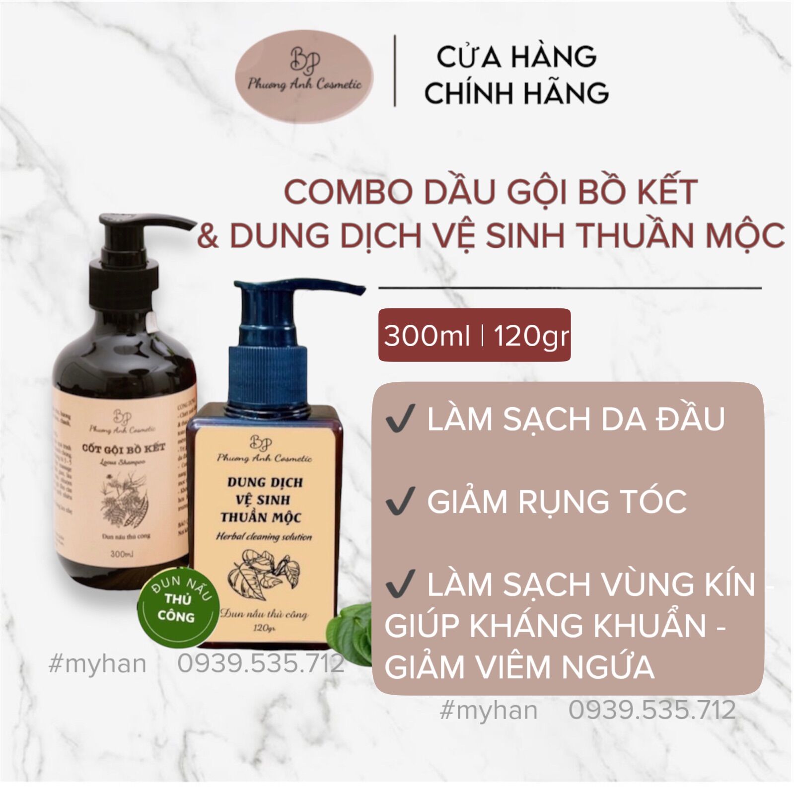 Dầu gội cốt bồ kết + dung dịch vệ sinh thuần mộc - sản phẩm thiên nhiên được đun nấu thủ công