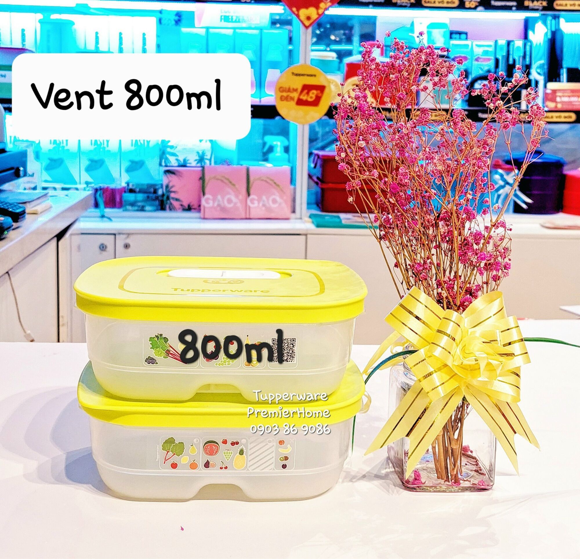 Set 2 hộp trữ mát có nút hô hấp Ventsmart 800ml