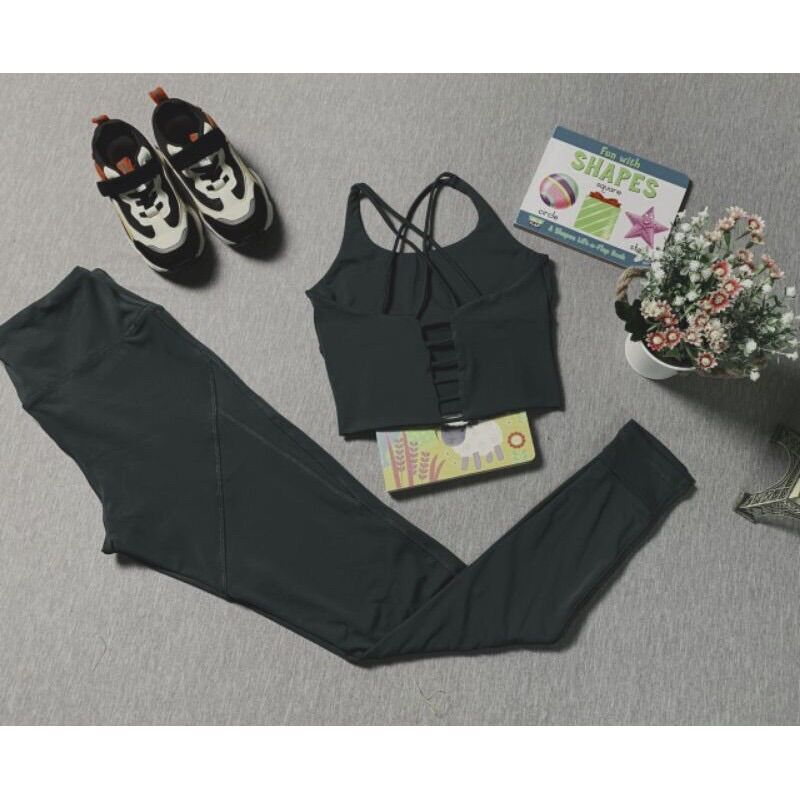 Set bộ đồ đan dây tập gym yoga nữ