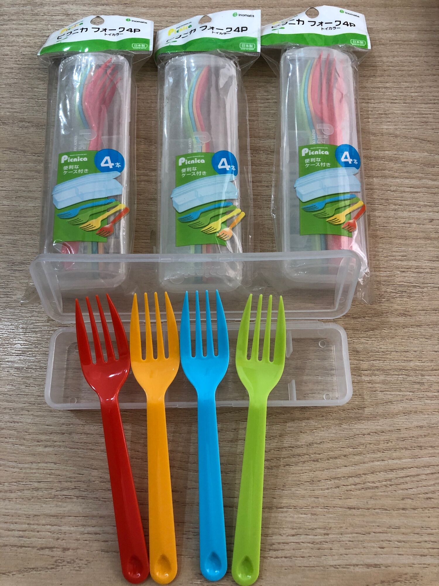 Nĩa nhựa Inomata nội địa Nhật set 4 cái#Japan Store1#