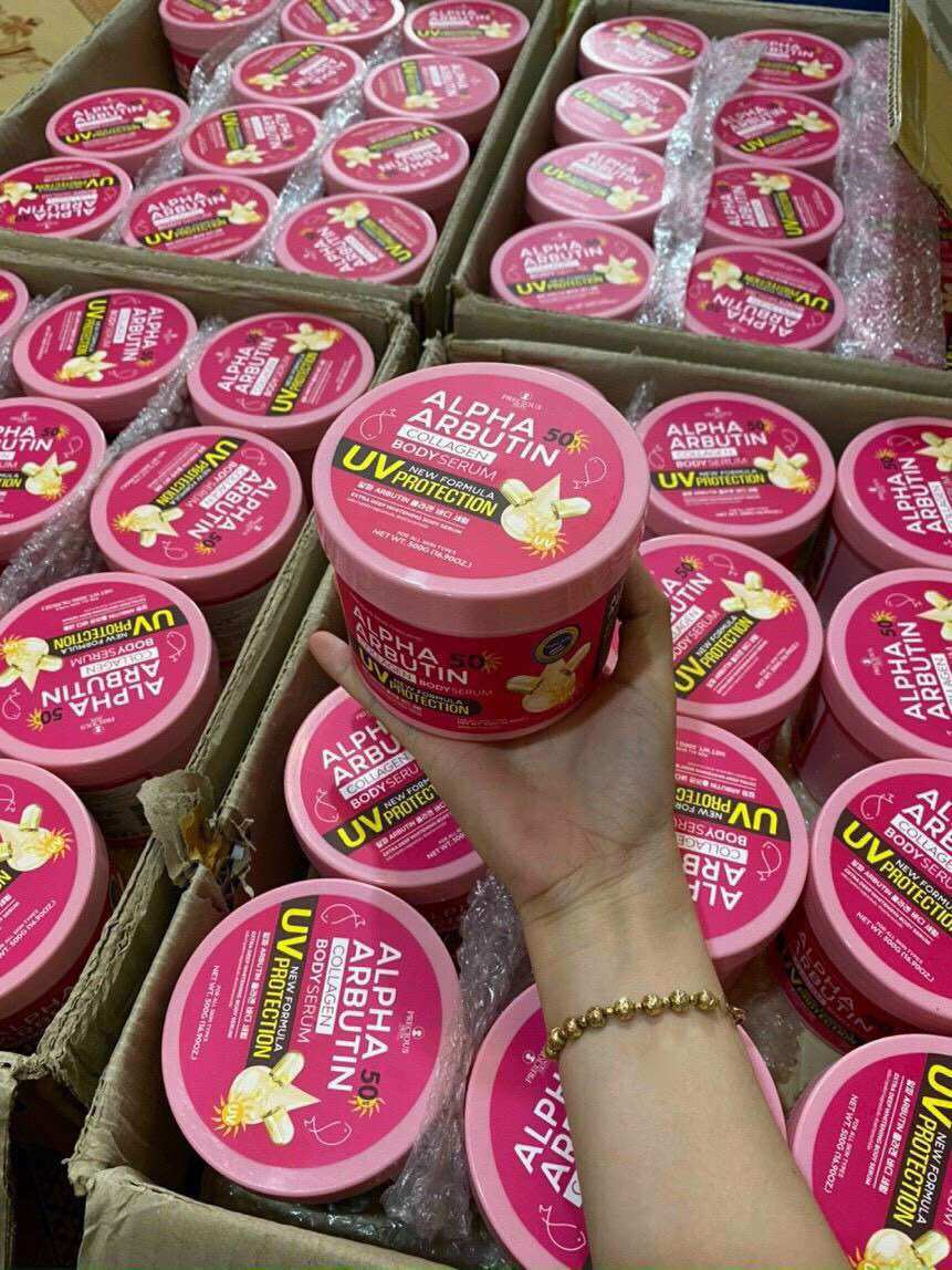 Kem kích trắng body hủ 500gr alpha arbutin uv bright whitening thailand