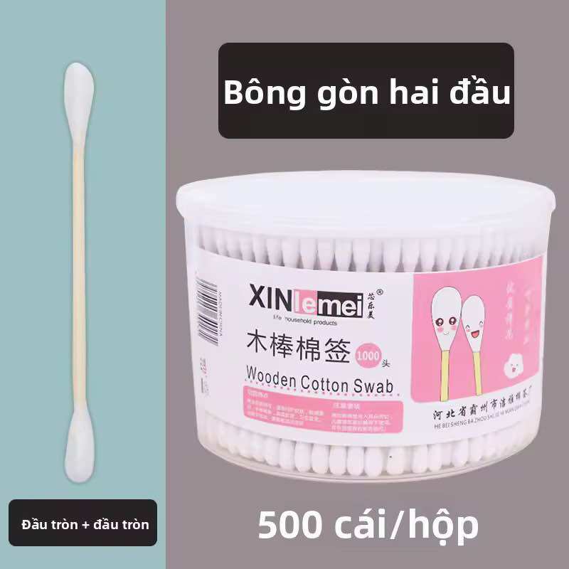 Bông gòn hai đầu XINlemei 500 cái/hộp
