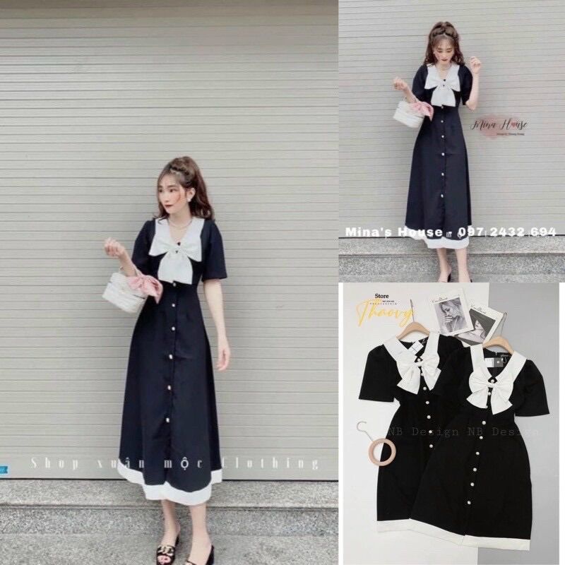 (SHOP TÁO ĐỎ BIGSIZE 50kg-90kg HCM) Đầm nữ bigsize nút dáng dài đi tiệc cực sang