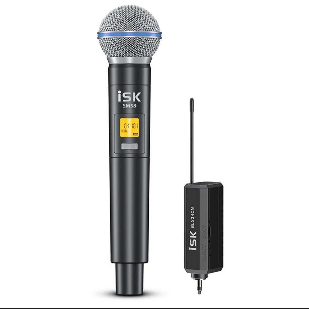 mic isk blx24cn/sm58 không dây1 mic tặng jack 6 ly