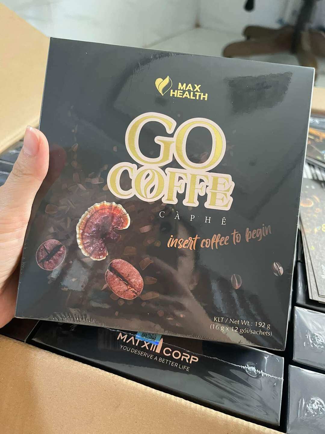 Compo 2 hộp cà phê giảm cân GO COFFE chính hãng nguyên tem hộp 12gói *2
