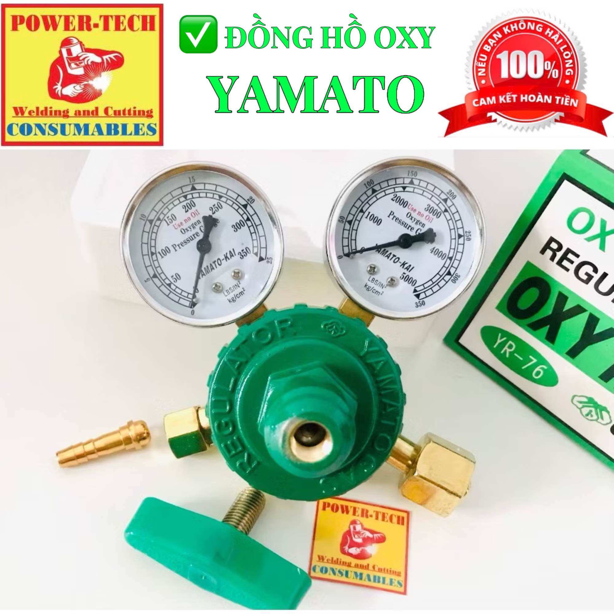 Đồng Hồ Gió Đá , Van Giảm Áp Oxy , Yamato YR-76 , dùng để đo và điều chỉnh khí bình Oxygen