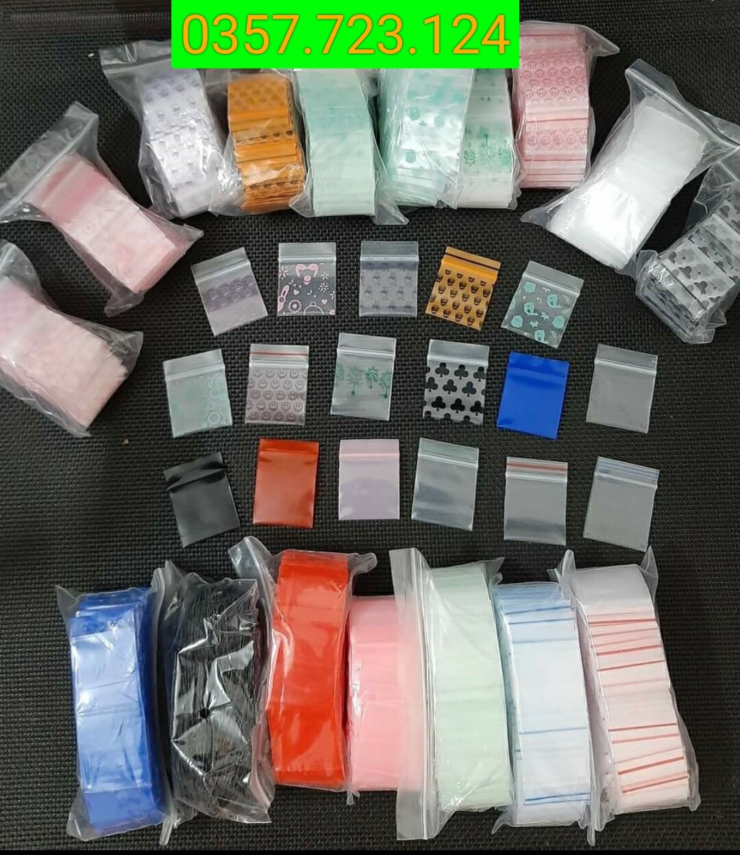 50c túi zip mini đủ màu kt 2×2.5