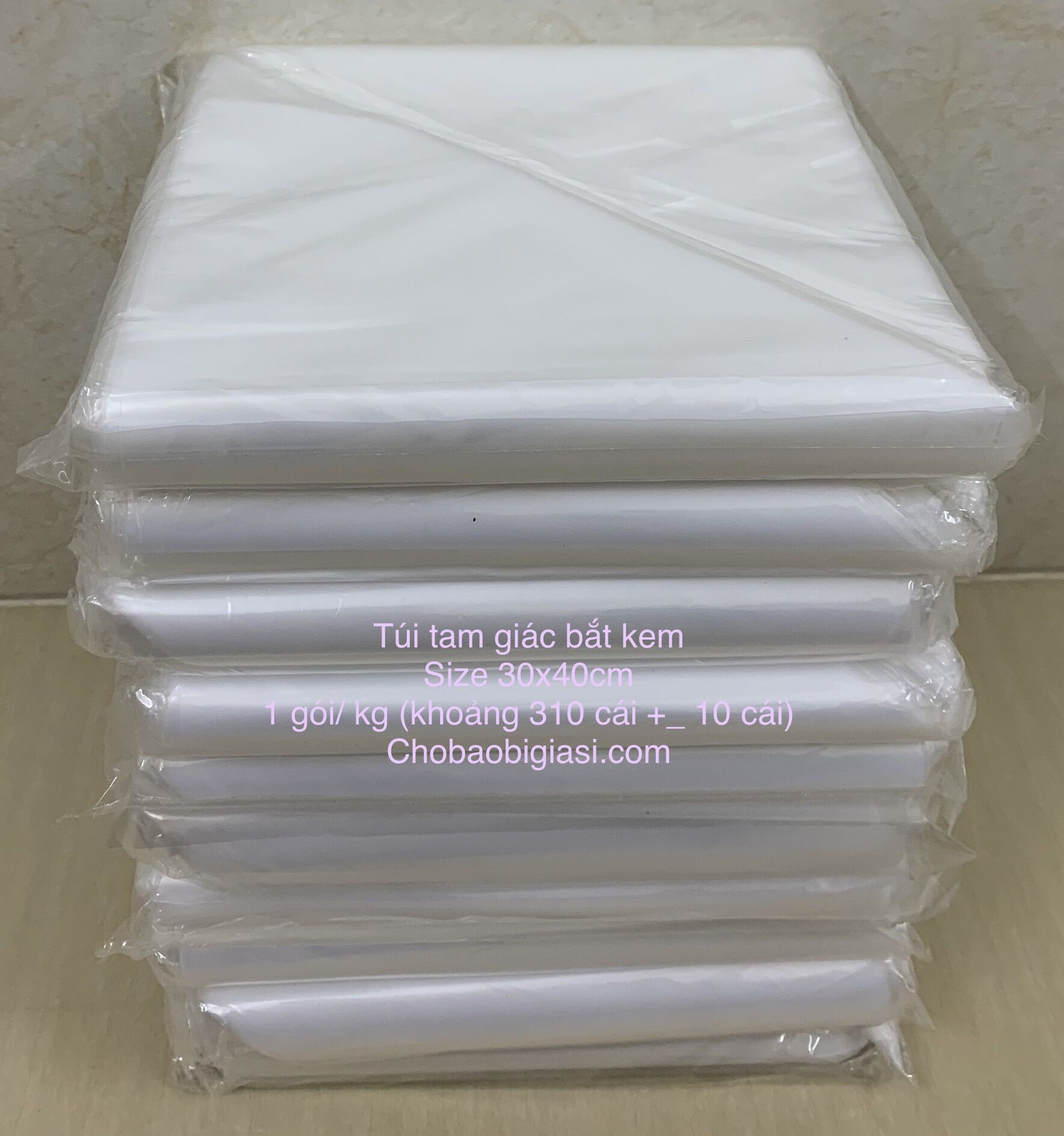 {1 gói/1 kg} Túi tam giác bắt kem (Nhỏ khoảng 580 cái), (Lớn khoảng 310 cái), hàng đẹp