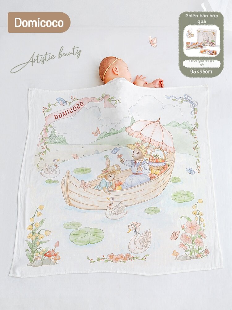 Chăn điều hòa Domicoco mỏng bằng vải cotton tre cho trẻ em