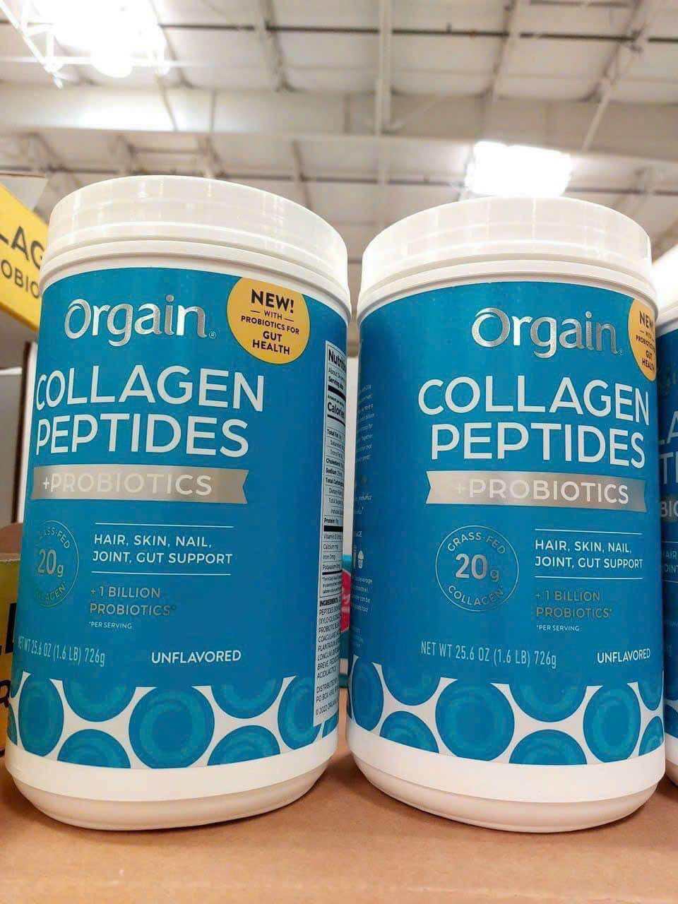 Bột collagen thuỷ phân Orgain Collagen Peptides + Probiotics 726 g của Mỹ