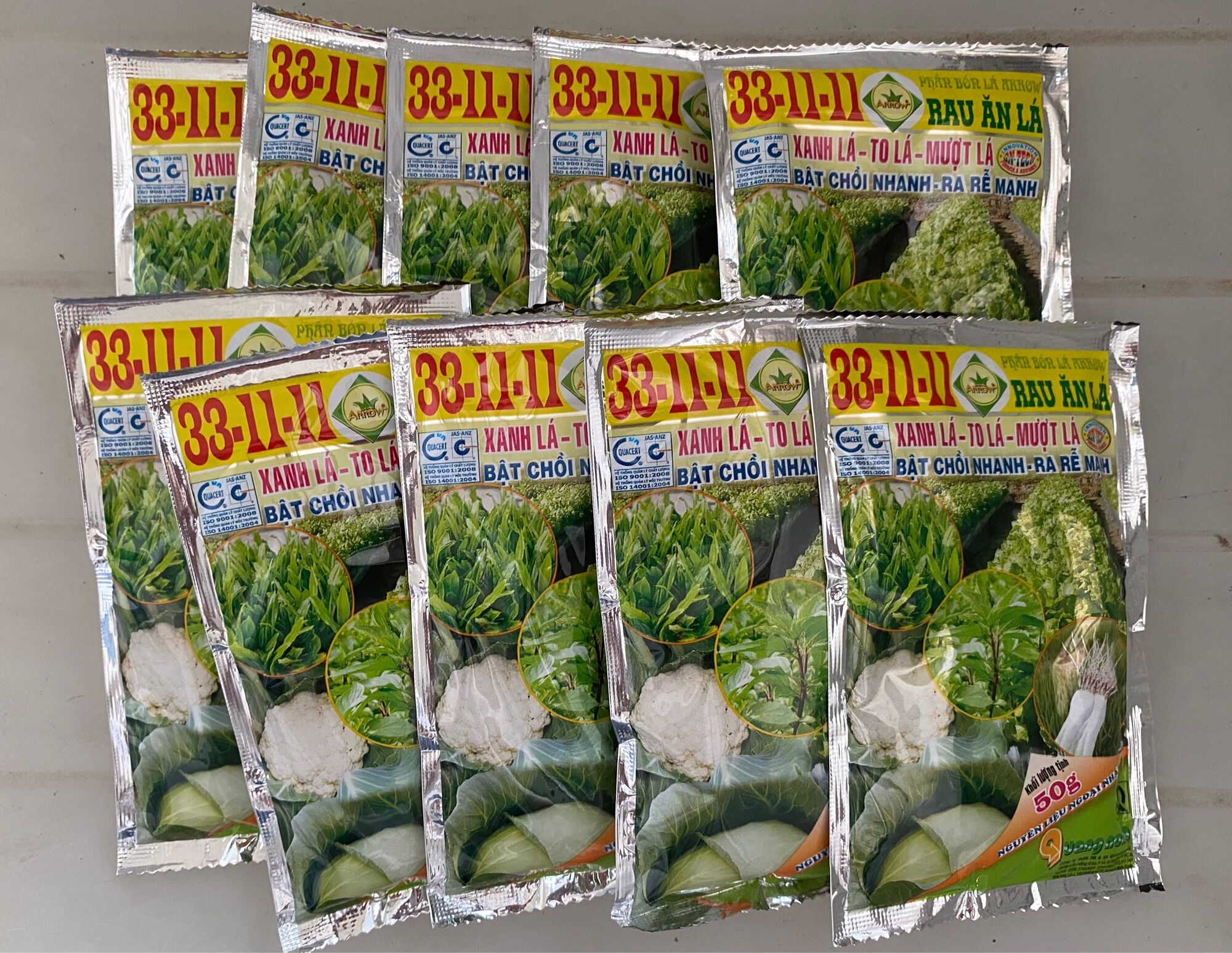 Phân Bón Lá Cho Rau 33-11-11 Arrow - Gói 50gr
