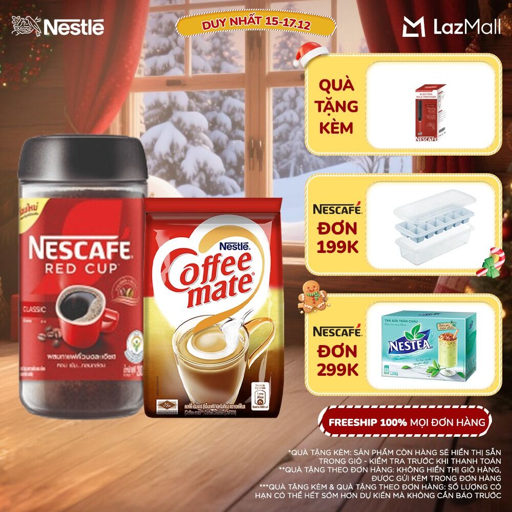   ƯU ĐÃI THÁNG 12  Combo 1 Hũ Cà Phê Nescafé Red Cup  200g  + 1 Bột kem Nestle Coffee Mate  453.7g  