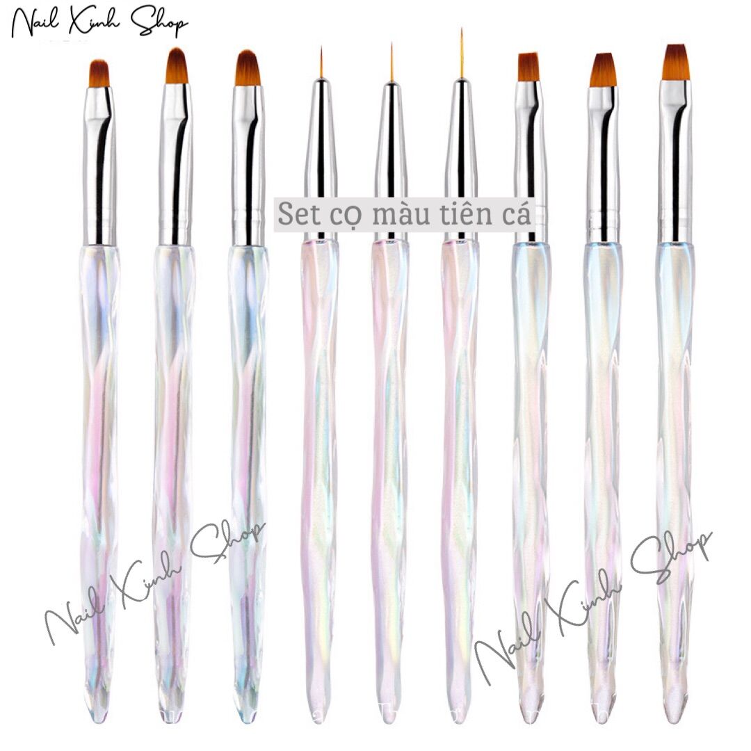 [HCM]Set cọ vẽ gel cọ vẽ móng tay nghệ thuật nail art (bộ 3 cọ râu / vuông/ tròn )